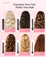 BESTOPE PRO 6-in-1 wand array with interchangeable heads for customizable curls