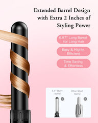 BESTOPE PRO ceramic-coated wand gliding through hair for smooth, lasting curls