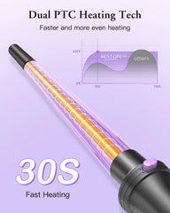 BESTOPE PRO tapered curling wand creating soft waves and volume.