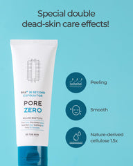 Applying BE THE SKIN BHA+ Pore Zero exfoliator shows gentle 30-second action