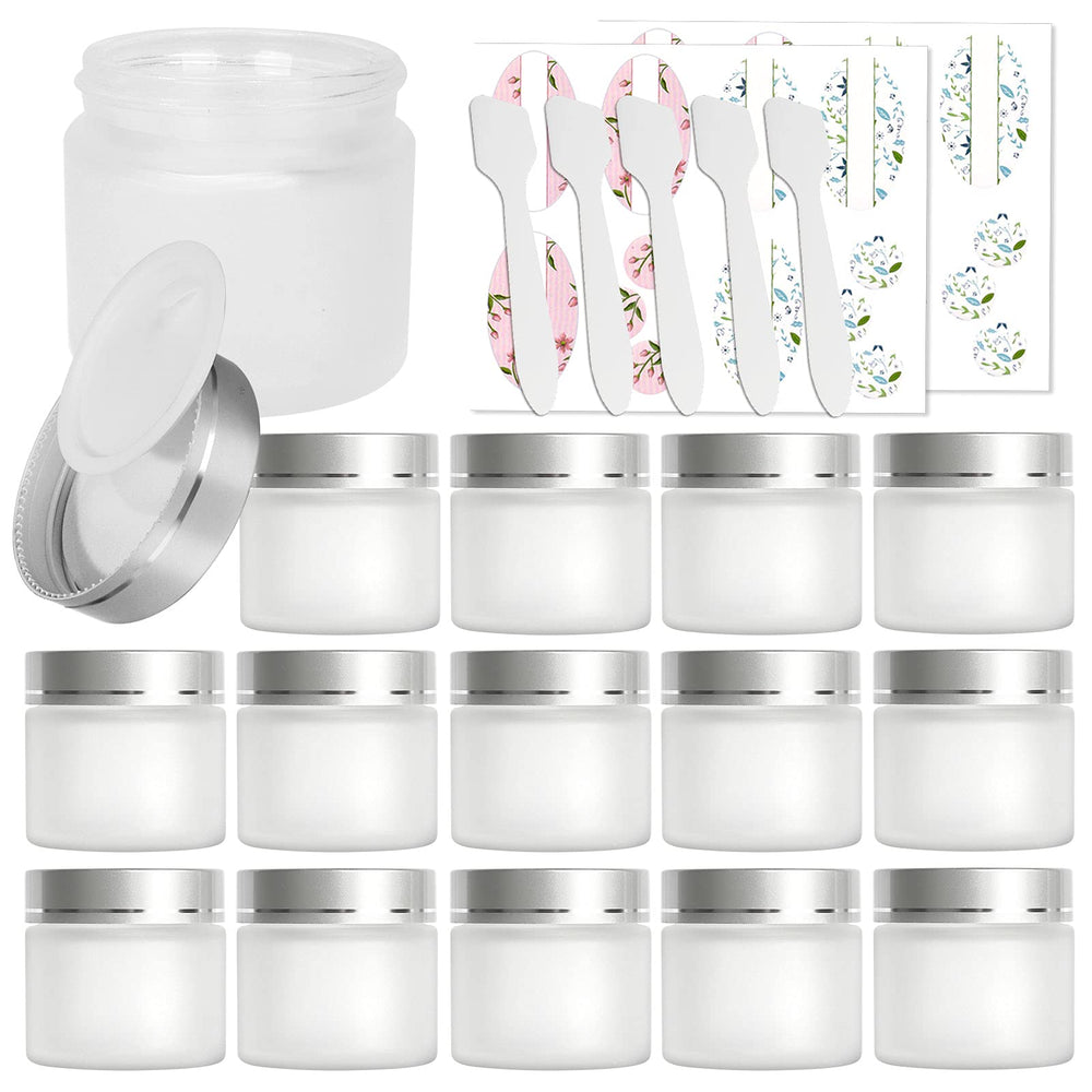 Betrome 2oz frosted glass jar with inner liner showing leak-proof storage for creams