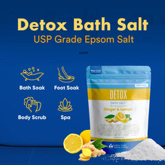Detox Bath Salt 32 oz | Ginger & Lemon Epsom Salt with Vitamin C | Better Bath Better Body