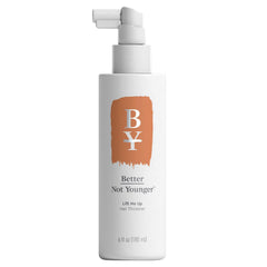 Better Not Younger hair thickener bottle front for fuller-looking hair