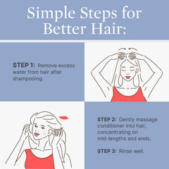 Better Not Younger Wake Up Call conditioner applying to mid-lengths ends demonstrates easy detangling.