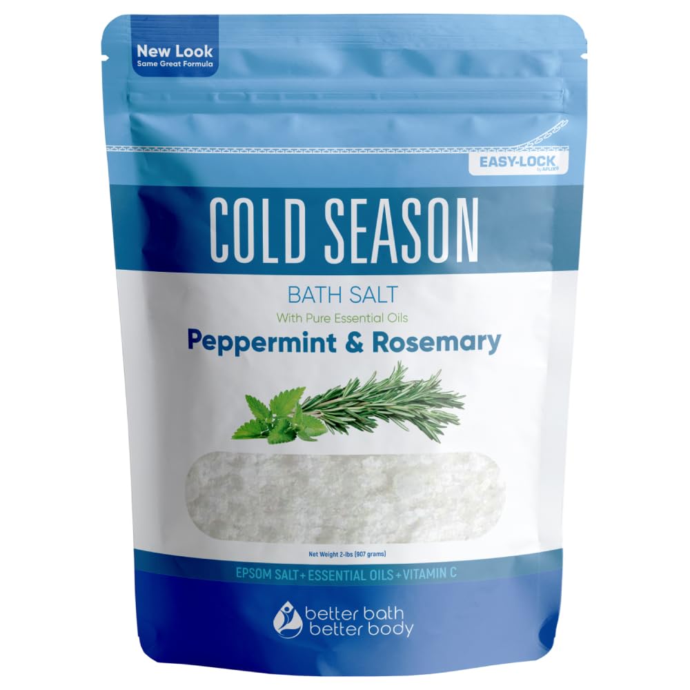 Better Bath Better Body Cold Season Bath Salt poured into a warm tub for relaxation
