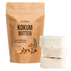 Better Shea Butter Raw Kokum Butter Block 8oz displays a firm unscented base for DIY skincare