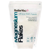 BetterYou magnesium flakes close-up highlighting crystalline texture for muscle relief and relaxation.