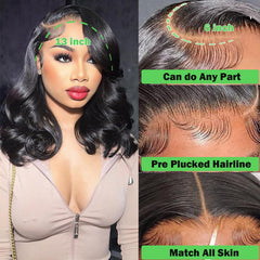 Beulady 13x6 lace front cap detail highlights secure fit and pre-plucked hairline