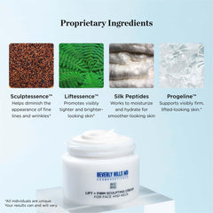 Beverly Hills MD Lift & Firm Cream texture swatch demonstrates luxuriously lightweight application