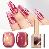 Bevimee cat eye gel nail polish bottle closeup showing glass shine