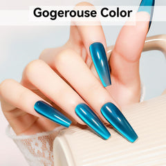 Bevimee jelly glass high-gloss finish on nails under light