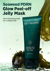 BE+WANTS Seaweed PDRN jelly peel-off close-up — smooths texture as it dries