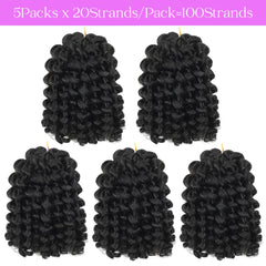 BEXIUKAKA crochet braids 8-inch wand curl look showcases shoulder-length bounce
