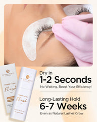BEYELIAN one-second-dry-time glue demonstrates fast cure for efficient lash appointments.