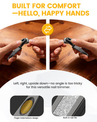 BEZOX nail clippers close-up highlights sharp straight blades for clean edges.
