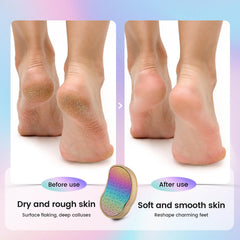 BEZOX Rainbow Foot File bamboo handle model demonstrating ergonomic grip.