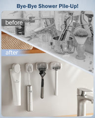 BEZOX sleek razor organizer with two holders for clutter-free counters