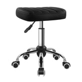 BFTOU black minimalist square stool with swivel seat for clean spa aesthetics and easy movement