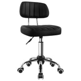 BFTOU black square swivel stool with backrest supports long spa sessions.