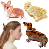Bgffuy dachshund hair clip in glossy cellulose acetate adds playful style