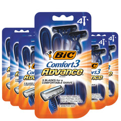 BIC Comfort 3 Advance razor closeup showing a smooth, close shave