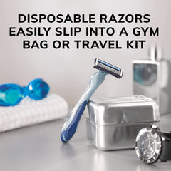 BIC Flex 3 Titanium razor anti-slip handle improves control during shave.