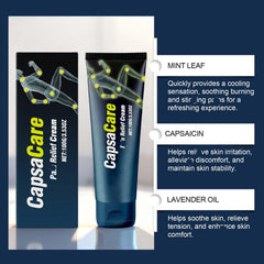 Bicotand CapsCare Relief Cream neck-shoulder application highlights back-and-neck relief potential.
