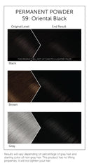 Bigen Oriental Black Powder results in deep natural black color on hair