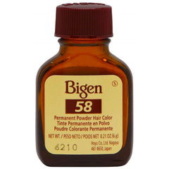 Bigen powder hair color 58 black brown application steps illustrate at-home use.