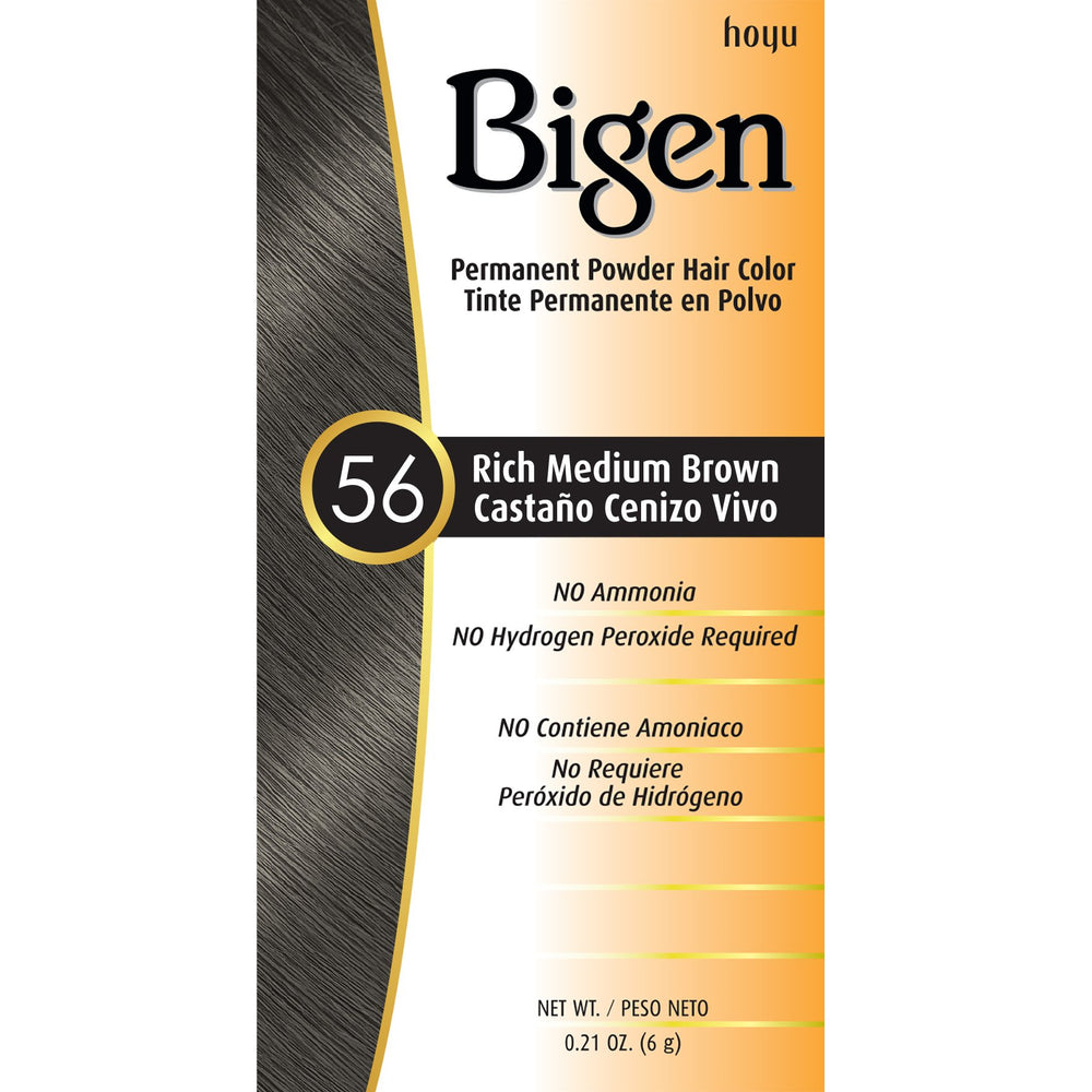 Bigen Rich Medium Brown powder pack 6 image shows a color kit for easy at-home color