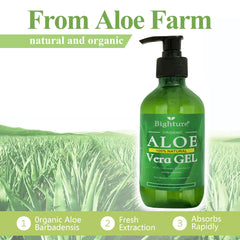 BIGHTURE Aloe Vera Gel on skin provides daily hydration and comfort.