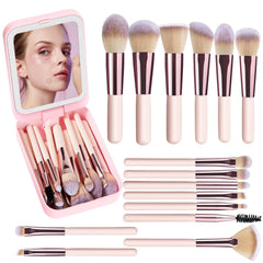 BIKCANP travel makeup mirror LED pink — precise lighting for makeup, selfies, and videos