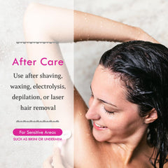 Bikini Zone aftershave creme bikini-area application shows soothing application for sensitive skin