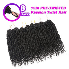BILEAF 8-pack crochet hair package image highlighting easy full-head install.