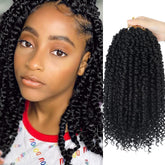 BILEAF pre-twisted passion twist hair 12inch ombre closeup showing natural look.