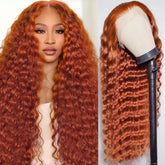 Bilisar ginger wig front view 13x6 shows full density and natural parting