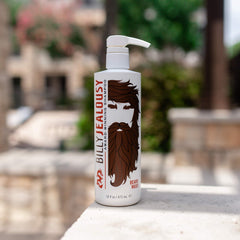 Billy Jealousy Beard Wash pour demonstrates clean, refreshing lather for easy beard cleansing.