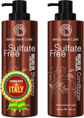 Bingo Hair Care Moroccan Argan Oil Shampoo bottle-front for frizz control.