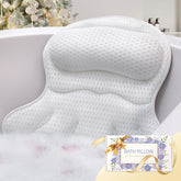 Binobella bath pillow provides full-coverage head and back support during long soaks.