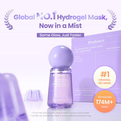 BIODANCE Caviar PDRN Jelly Serum Mist sprays on skin for refreshing hydration and glow.