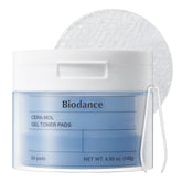 BIODANCE Cera-nol pad gel texture close-up showing soothing hydration for sensitive skin.