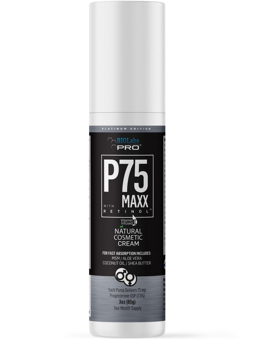 BIOLABS PRO Progest Cream bottle front view for silky daily hydration.