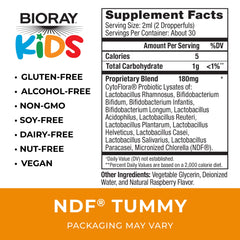 BIORAY NDF Tummy bottle side view with label and dropper details
