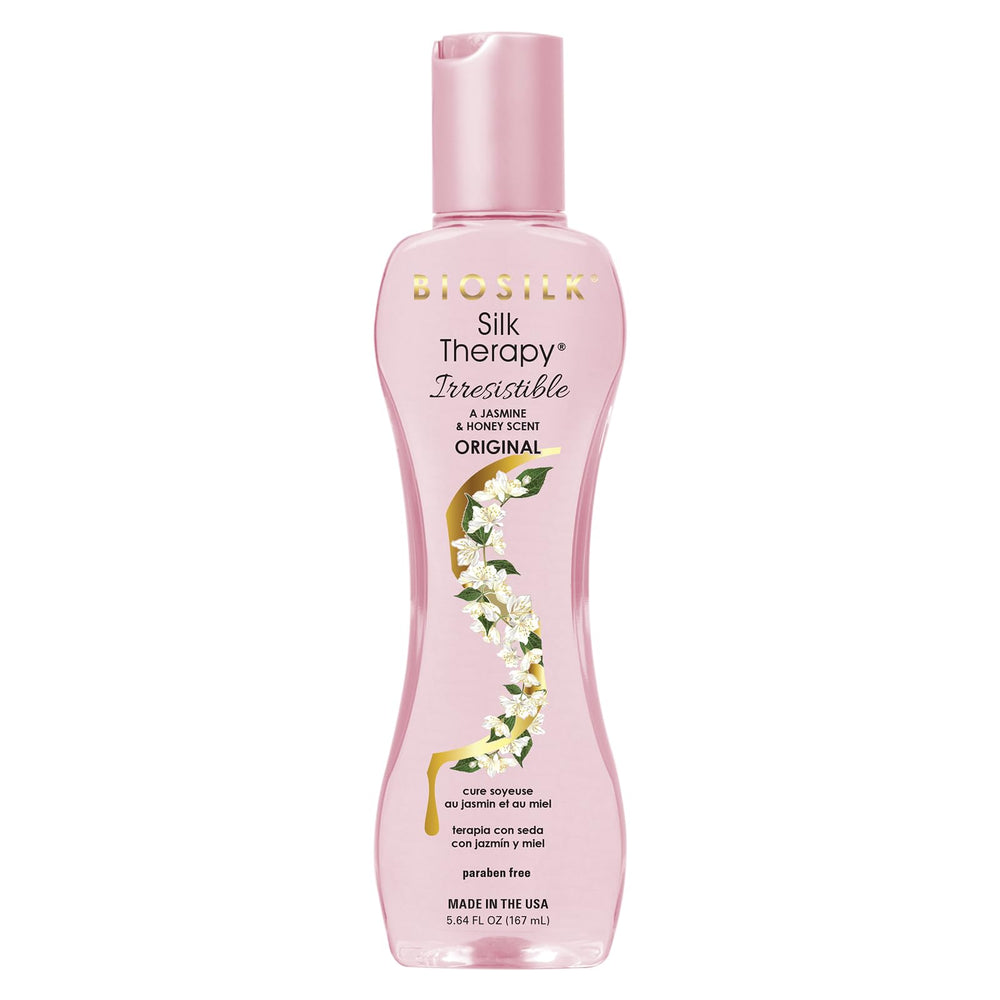BioSilk Irresistible leave-in bottle front showing weightless conditioning potential