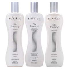BioSilk Silk Therapy Shampoo bottle for silky shine and gentle cleansing.