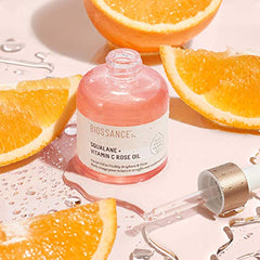 BIOSSANCE oil texture swatch shows silky, non-greasy hydration.