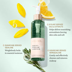 Biossance Squalane Cleansing Oil emulsify water demonstrates easy lather and thorough cleansing.