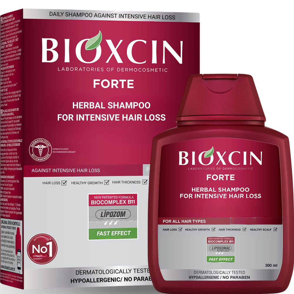 BIOXCIN hair loss shampoo daily care bottle red for daily scalp refresh and vitality