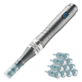 Bird Here Derma Roller Pen closeup with titanium needles for precise at-home skincare.