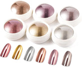 BISHENGYF gold chrome nail powder jar delivers a vivid mirror finish for nails.